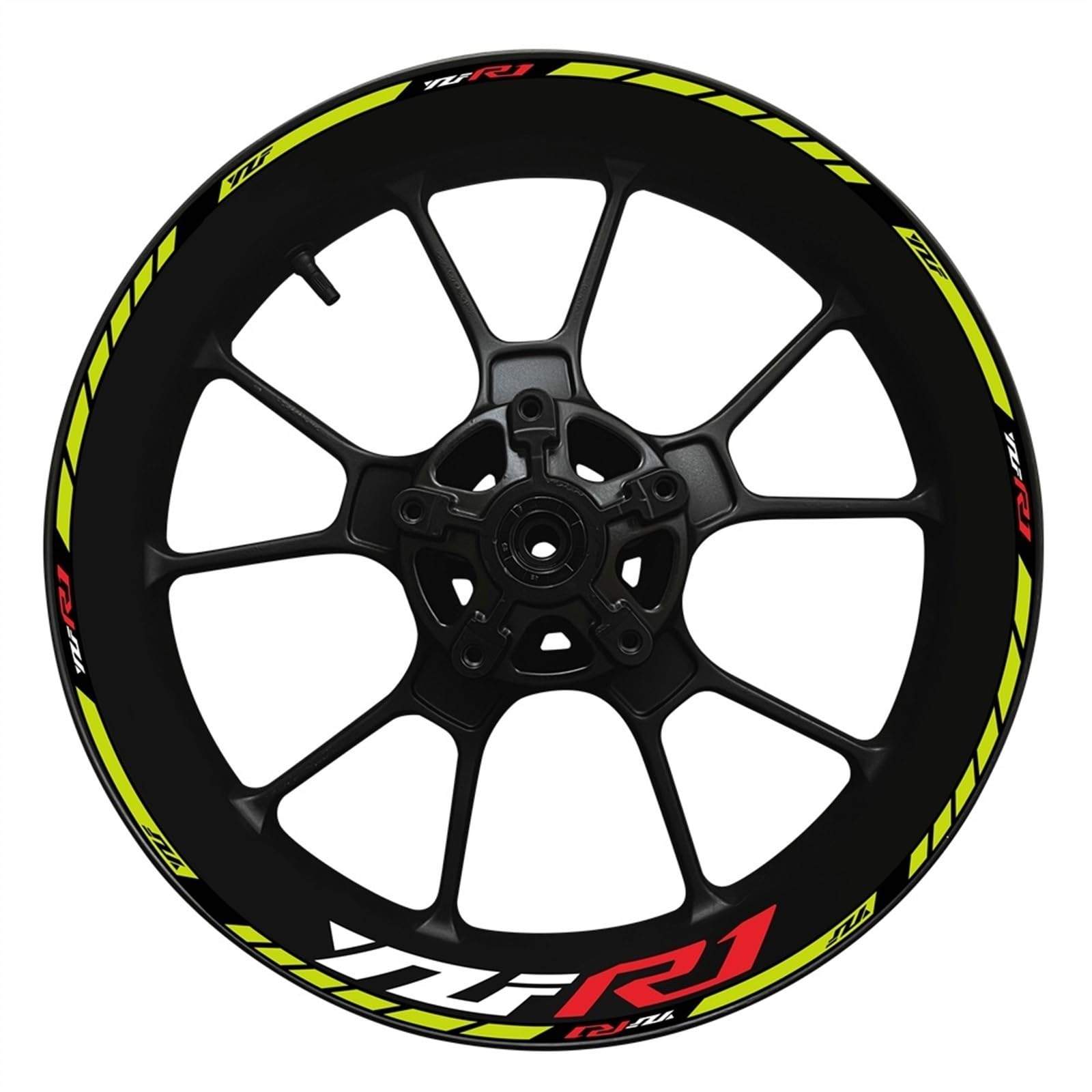 Motorcycle Wheel Hub YZF R1 Decal Decoration Set Rim Modification Reflective Sticker for Yamaha YZFR1 2022 Decorative(Color7)