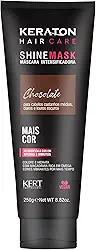 Keraton, Máscara matizadora hidratante, Trata e colore, Para cabelo castanho médio, claro e Louro escuro, Shine Mask, 250g, Chocolate