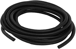 New Lon0167 10mm Outer Dia Black Plastic Flexible Corrugated Conduit Tube Tubing 18.4Ft(10mm AuÃŸendurchmesser Schwarzer, flexibler, gewellter Schlauch aus Kunststoffrohr 18.4Ft