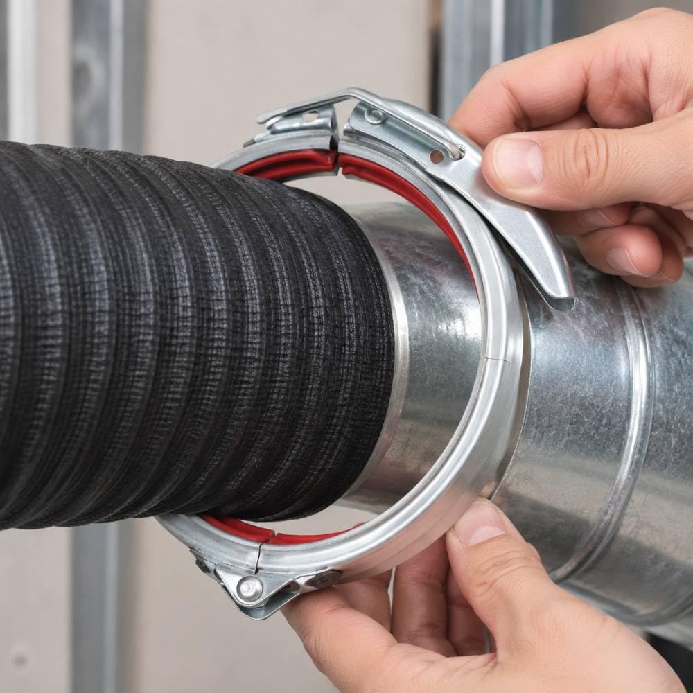 Abrazadera de 125 mm, conector para sistemas de extracción y ventilación