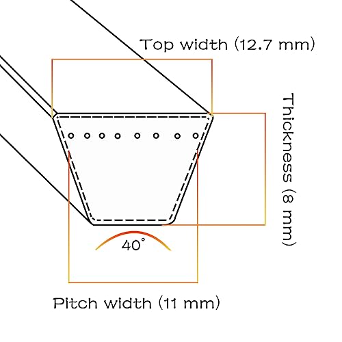 Miniatura 2 de 429636 197253 - Cinturón de cubierta de Kevlar para cortacésped, 1/2 "x 101.5" para Craftsman Husqvarna AYP Ariens 532197253 592855001 21546422