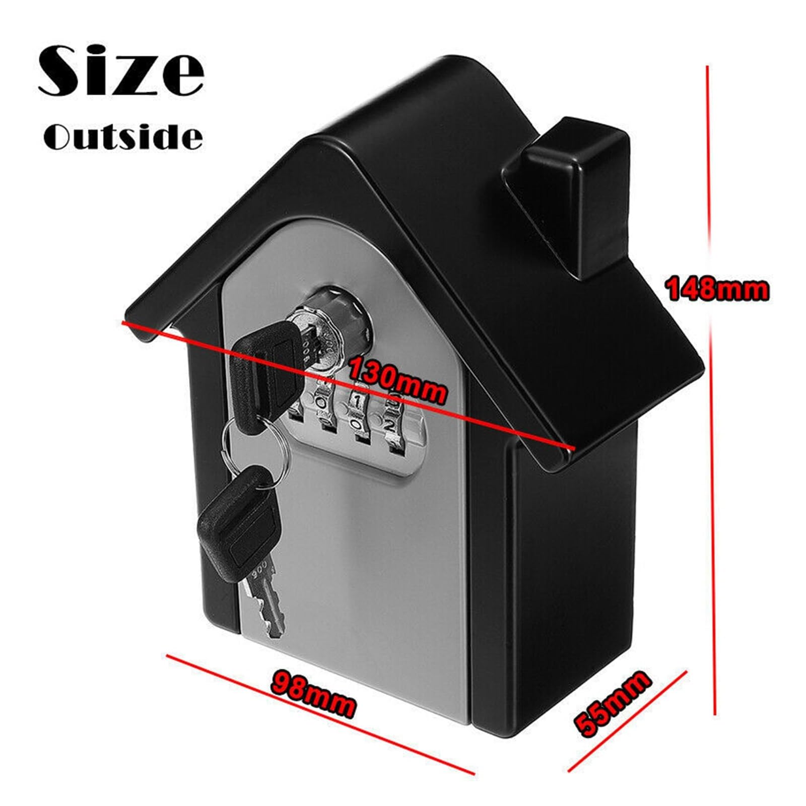 Cassetta Combinazione 4 Cifre Cassetta Sicurezza Chiavi Con Combinazione - Anti-intemperie E Portatile Cassaforte Chiavi Portatile - Foto 8