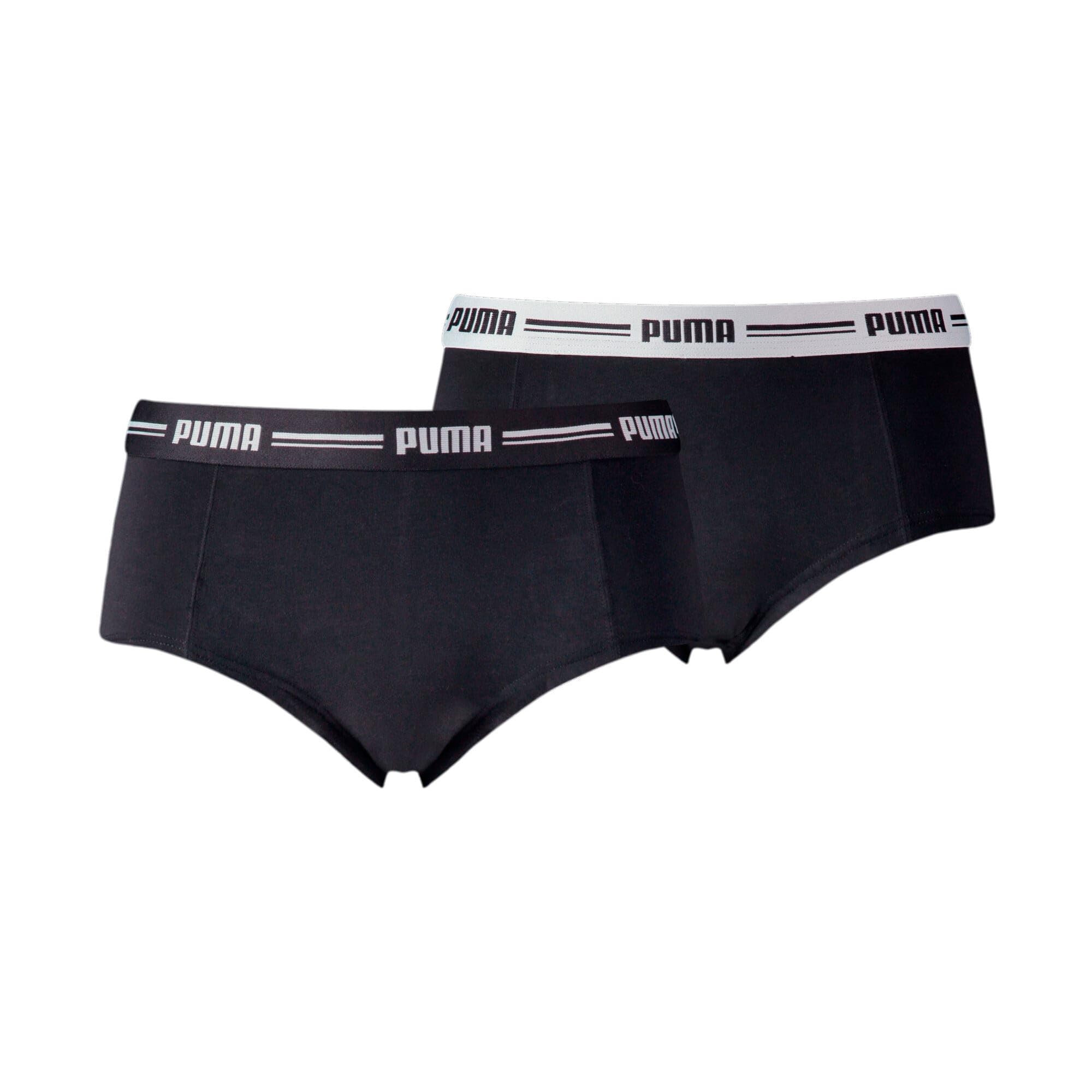 Puma Women's Puma Iconic Women's Mini Short (2 Pack) Hipster Panties Not Applicable, Black, X-Small