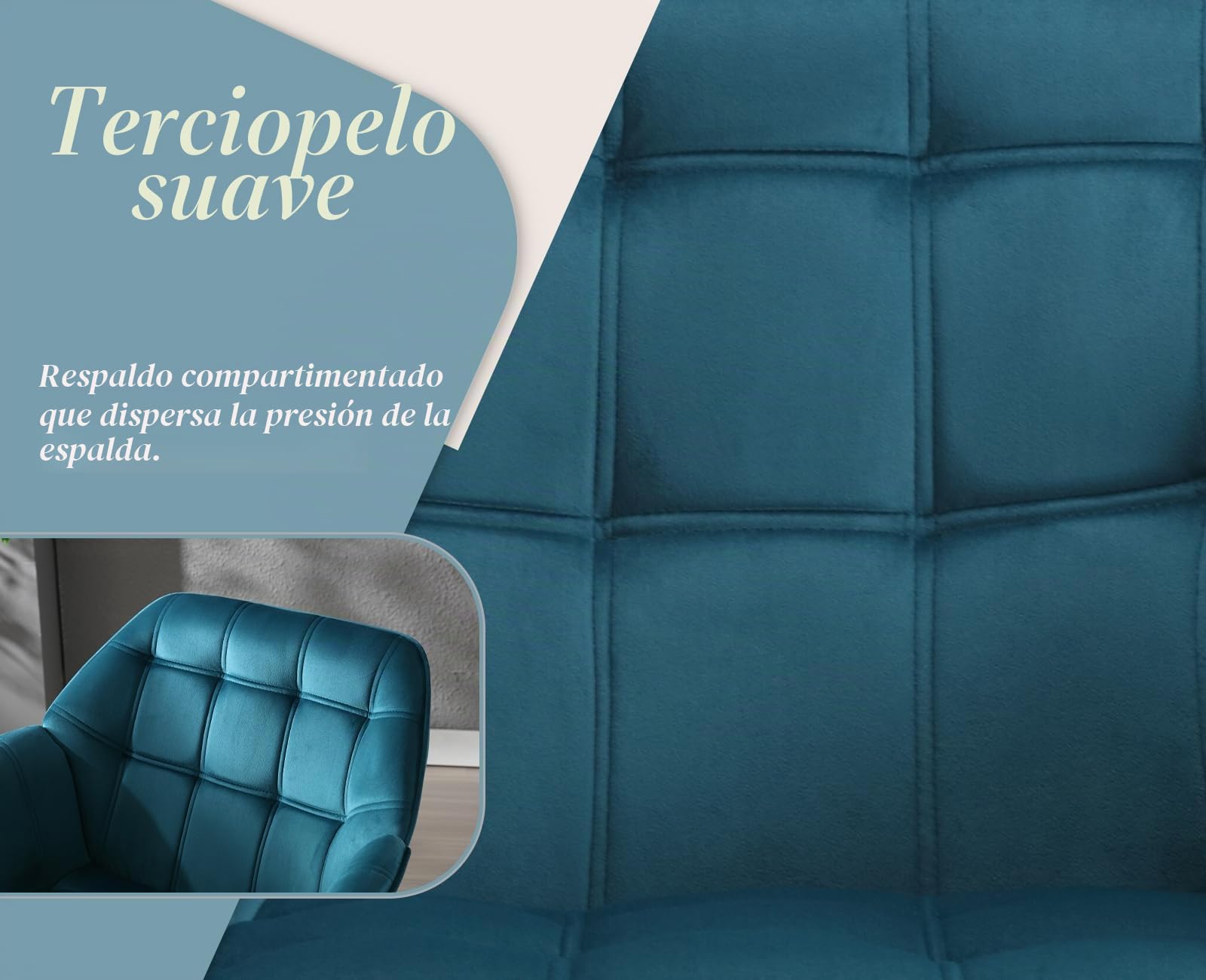 chairus Juego de 2 Sillón de Salón Acolchado con Reposabrazos Butaca Moderna, Sillón Tapizado de Lino Sofá Individual con Patas Metálicas Doradas para Salón/Dormitorio, Azul