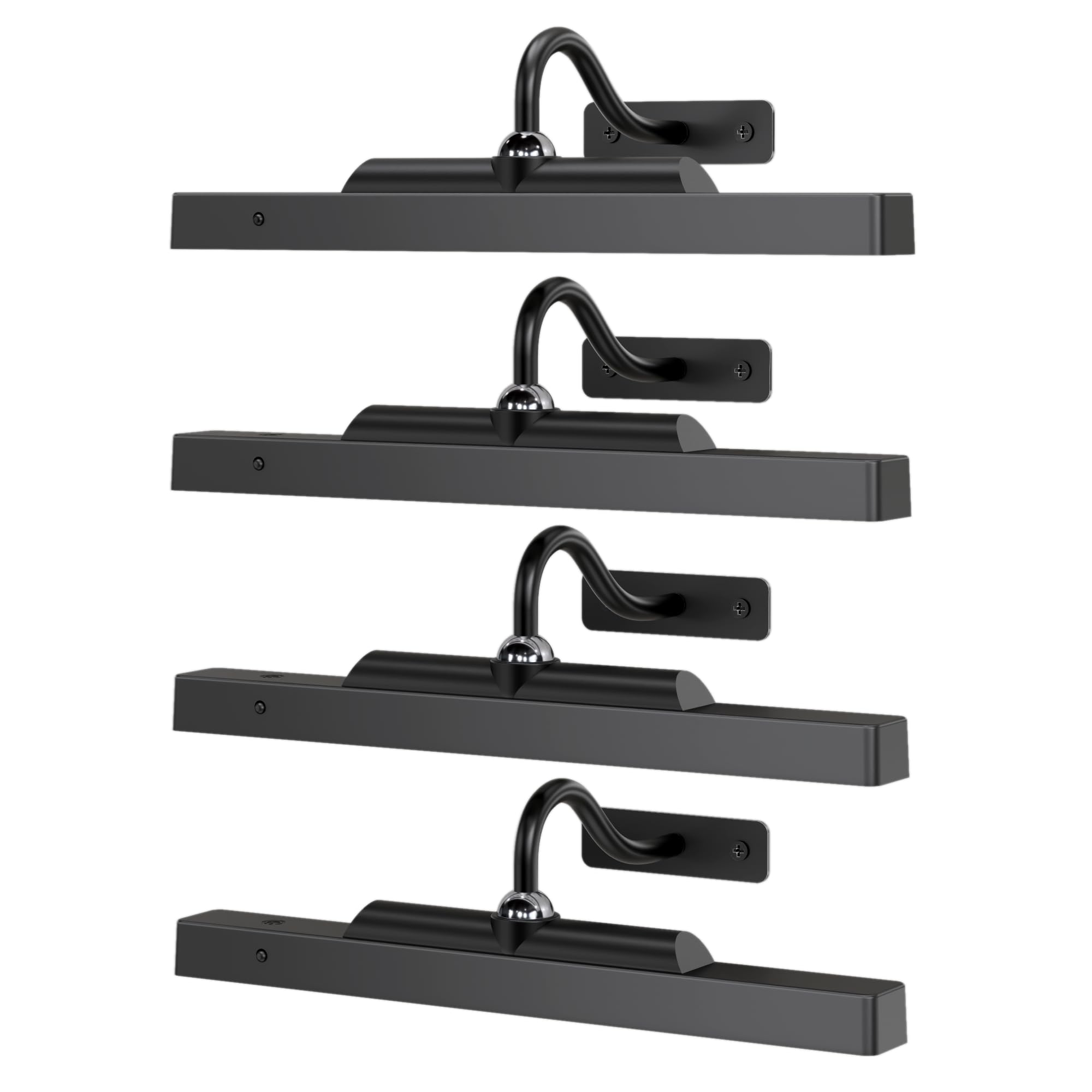 Confezione da 4 luci per cornici artistiche, 30,5 cm, senza fili, funzionamento a batteria, illuminazione per galleria, telecomando con timer, 3 temperature di colore, per camera da letto