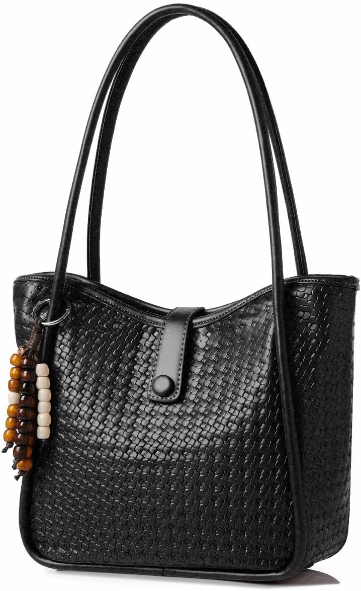 Leather Tote Bag for Women, Lightweight Ladies Handbags with Zipper for Travel & Commute
