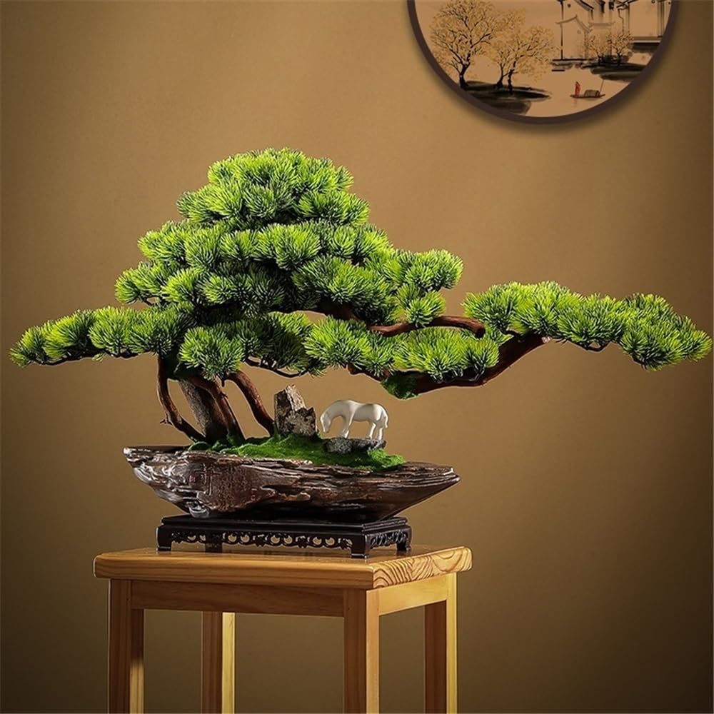 Albero Bonsai Artificiale Albero Bonsai Artificiale con Vaso in Ceramica e Base Decorazione da Tavolo Pianta Finta Bonsai Albero Bonsai Simulazione