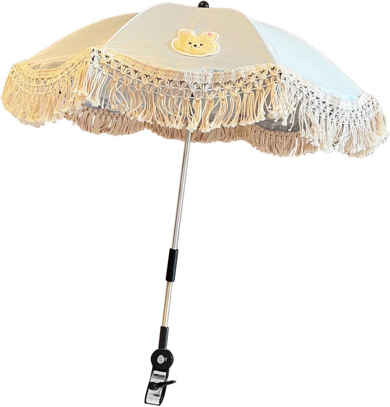 Amagogo Baby Pram Umbrella Stroller Accessories with Adjustable Fixing Clamp, Pushchair Parasol Baby Stroller Canopy for Outdoor, Rabbit