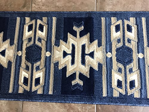 Southwest Native American Runner Area Rug Dark Blue Americana Design 113 (2 Feet X 7 Feet 3 Inch) #TOP3