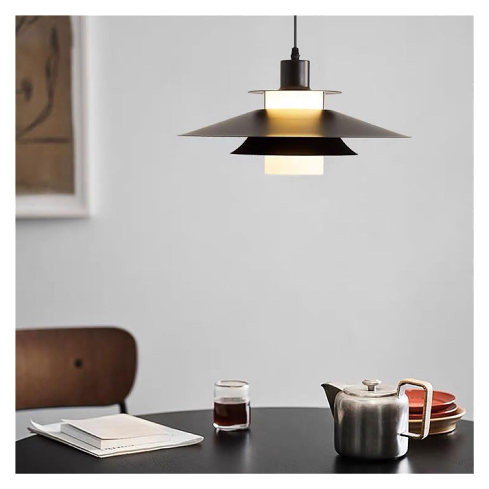 Żyrandol do sypialni, wisząca lampka nocna | Nowoczesna i minimalistyczna lampa wisząca na stół jadalny, latający spodek, żyrandole mistrzowskie, lampy, dekoracja skandynawska, oprawa noi