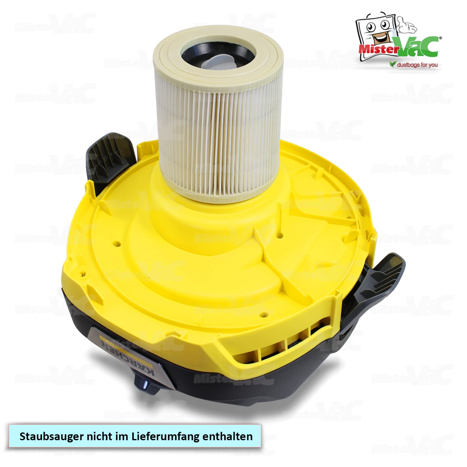 Filtro Di Ricambio MisterVac Per Kärcher WD 3.300 E WD3.300 M | Cartuccia Filtrante Con Pulsante Di Blocco | Alta Qualità - 3