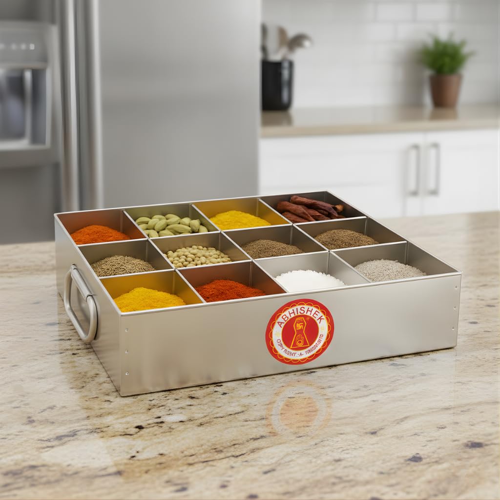 Stainless Steel Masala Dabba - 12 Compartments -1