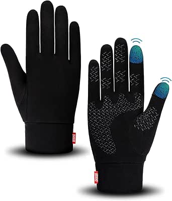 Aegend Lightweight Winter Gloves for Men Women, Warm Running Gloves Touchscreen Thermal Glove Liners for Cold Weather Driving, Cycling &amp; Hiking, Non-Slip, Elastic Cuff, Stretchy, Durable