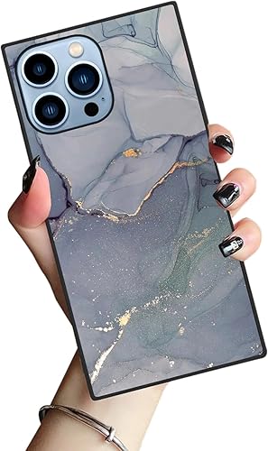 Miniatura 1 de DAHAOGUO Funda cuadrada para iPhone 15 Pro Max, diseño cuadrado de mármol gris para iPhone 15 Pro Max, fundas para niñas y mujeres, funda delgada de