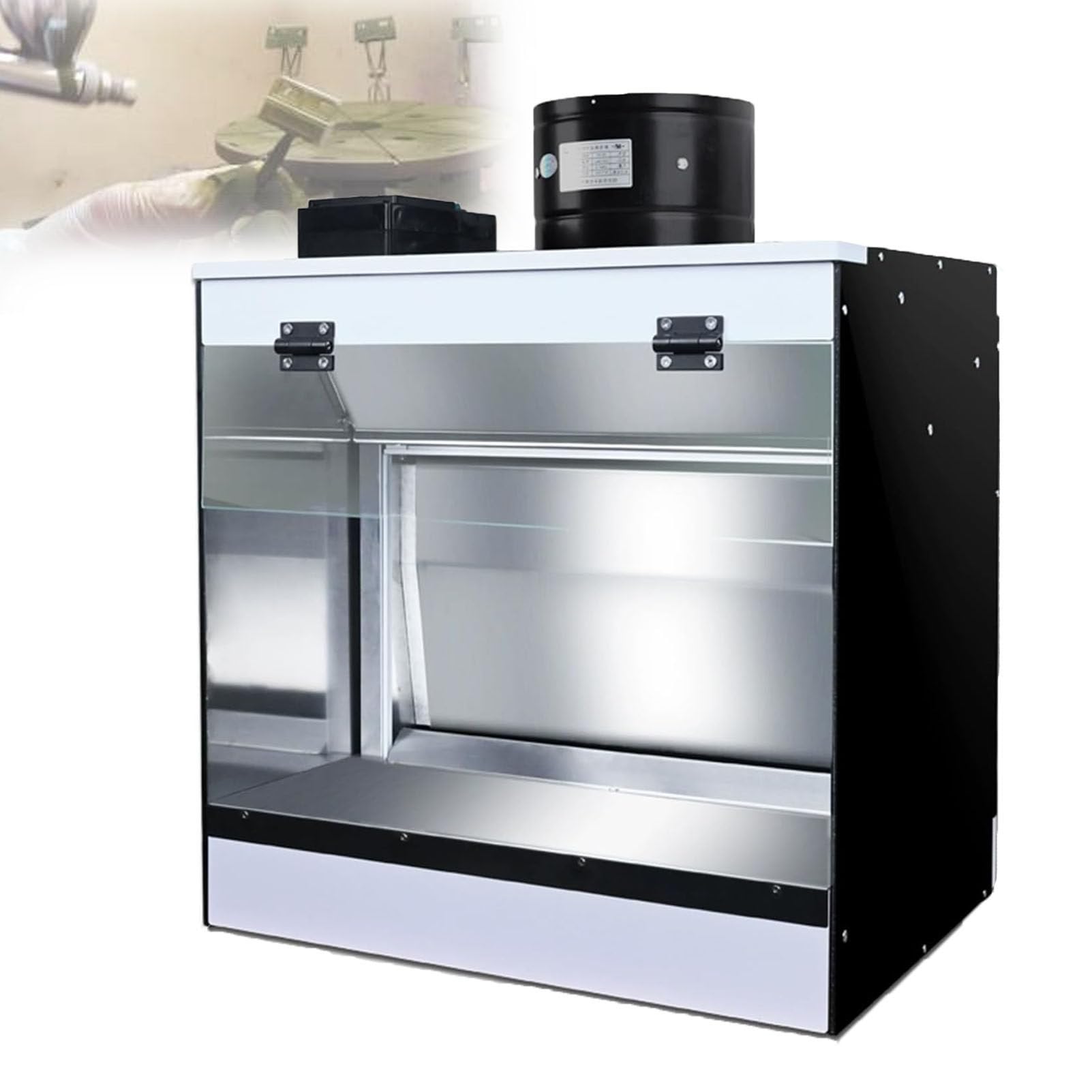 Pfps Water Curtain Spray Booth with LED Lighting, Removable Water Tank, Benchtop Paint Booth for Crafts, Art Work L