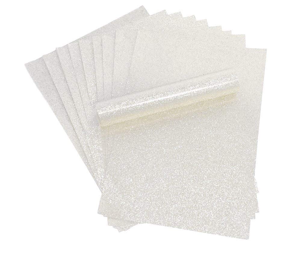 Iridescent White Glitter Card A4 Sparkly Soft Touch Non Shed 300gsm / 110lb Cover Paper Stock Pack of 10 Sheets