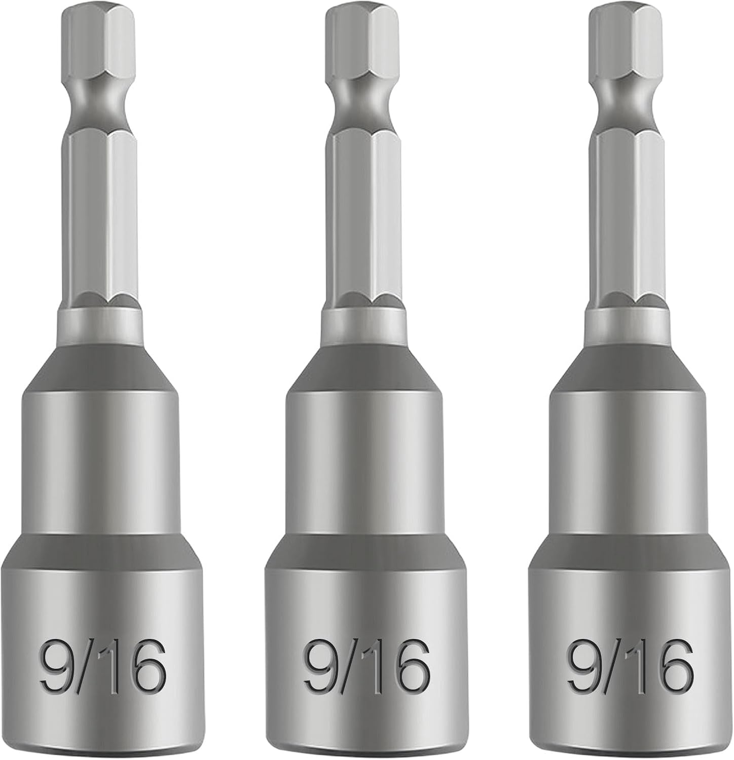 [3 PCS] 9/16 nut driver, 1/4 Ultra magnetic nut driver set for impact drill, Standard British 9/16 impact driver bits, length 2.5 inches (65mm), Different from 14mm nut driver