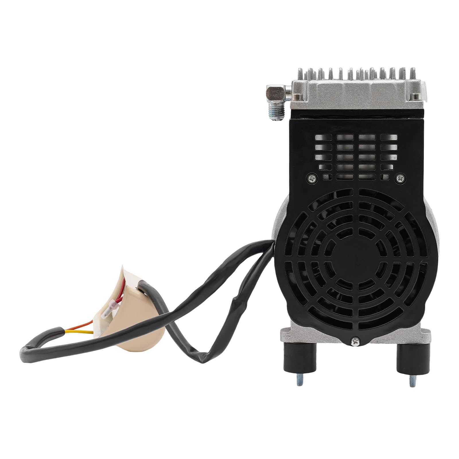 Compresor de aire de 980 W, motor de cobre puro, protección contra sobrecalentamiento, doble amortiguador, sistema de refrigeración y pies antivibración, funcionamiento silencioso con flujo de aire
