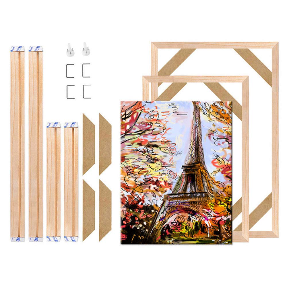 Cadre en bois naturel 2pc 100x60cm LIJUCAI pour toile et peinture