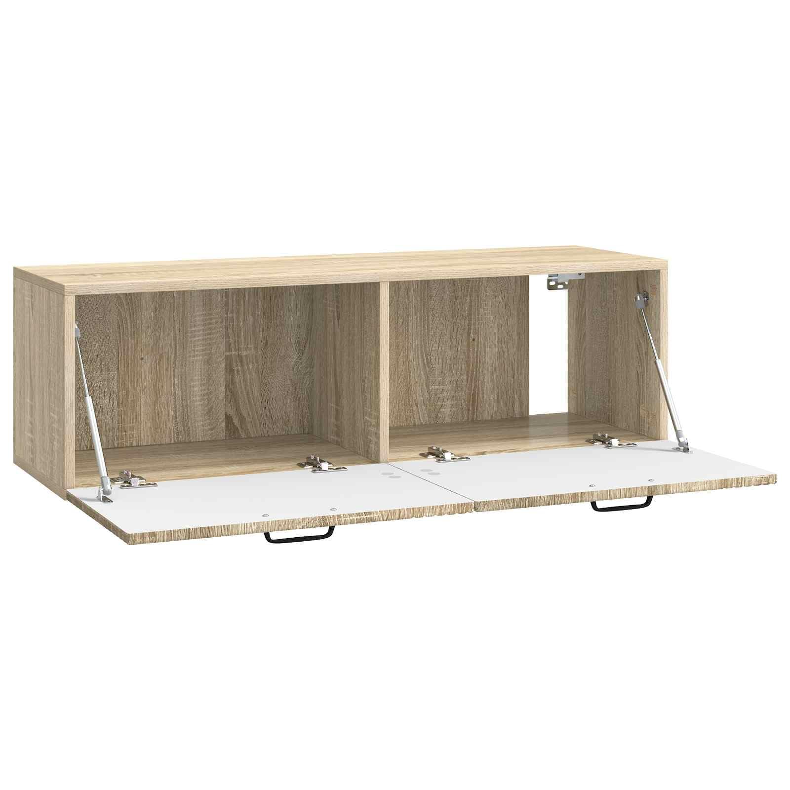 Hothingwell TV-Wandschrank, 98 x 31 x 30 cm, Holz | 90° drehbare Scharniertüren, großer Stauraum, einfache Reinigung mit feuchtem Tuch, platzsparendes Design