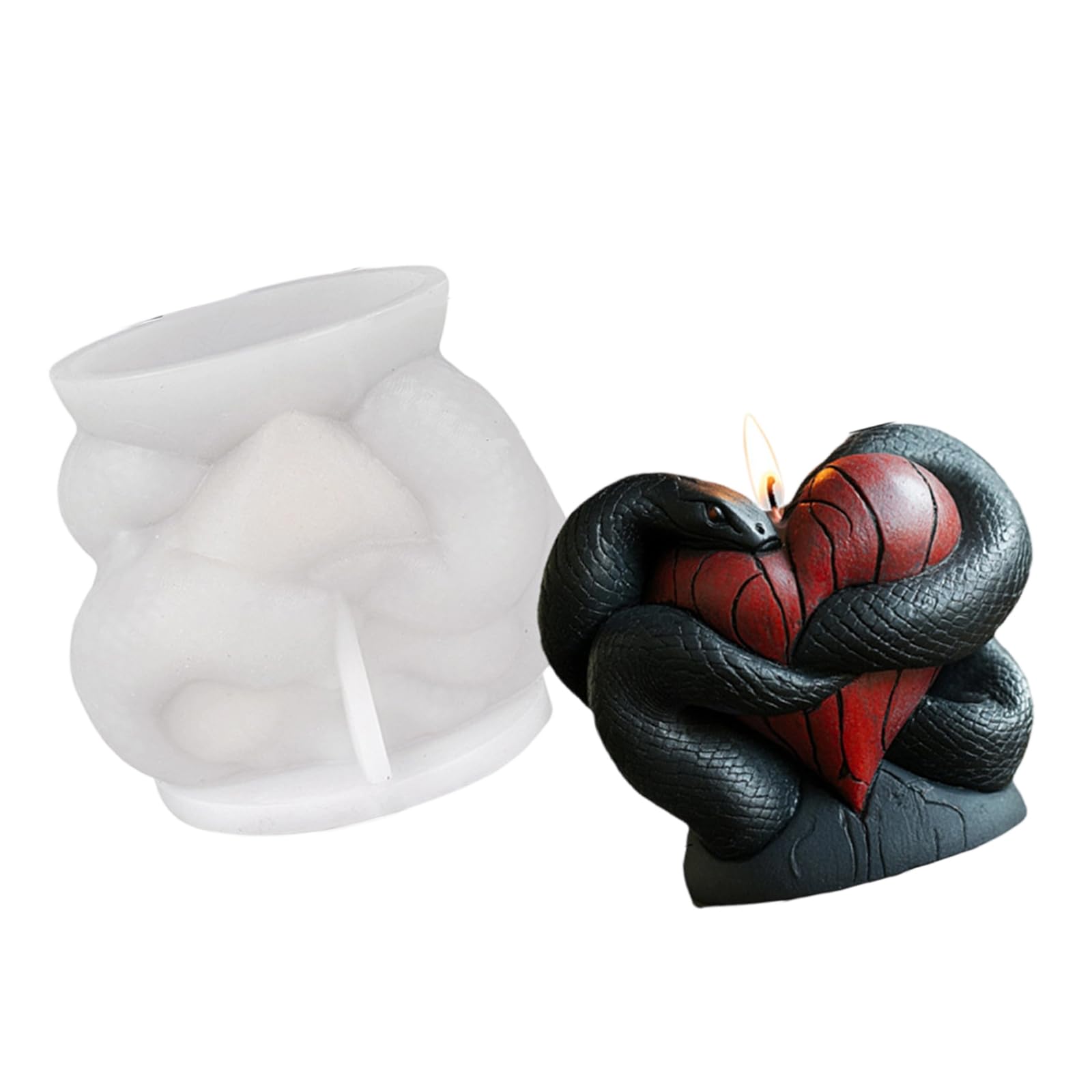 Buxuaaaa Silicone Molds Snake Heart Molds Epoxy Resin Castings Plasters Snake Heart