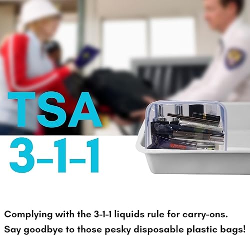 Miniatura 4 de Rocanza Bolsas de aseo aprobadas por la TSA  3 paquetes de bolsas de maquillaje transparentes tamaño cuarto de galón, bolsa de viaje transparente