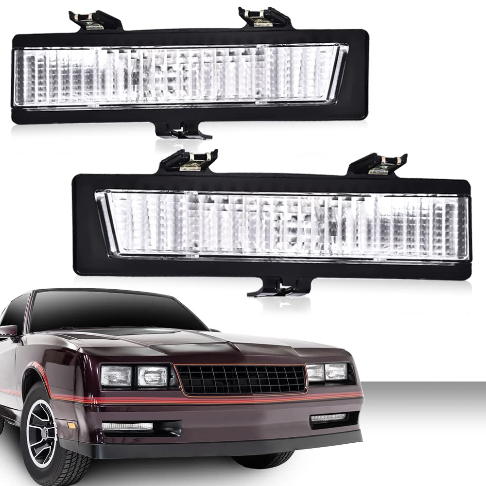 G-PLUS Signal Light Parking Lamps Compatible with Chevy Monte Carlo SS 1983-1988 /Fit Chevy Monte Carlo 81-86 (not fit LS 86-88) Clear lens Driver & Passenger Side 919025 919026 261303TA0A 261353TA0A