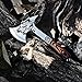 Promithi Camping Hatchet with Nylon Sheath, Axe Etched Wolf Head Stainless Steel with Wooden Grip, Outdoor Hunting Survival Hiking Tomahawk Axe, for Farming Activities