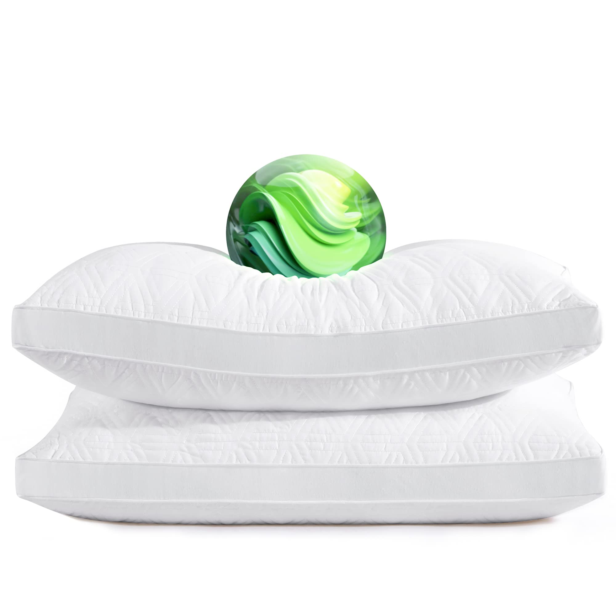 Photo 1 of **USED**   Falmn Bed Pillows for Sleeping Down Alternative Pillows Quilting Cooling Hotel Quality Premium Gusseted Pillows for Back, Stomach or Side Sleepers Set of 2 King Size