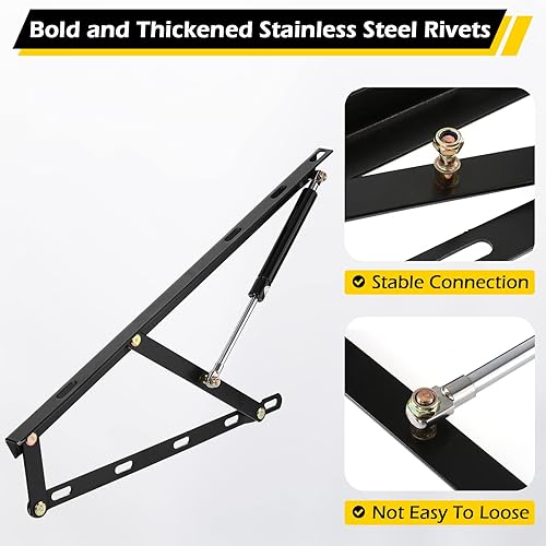 Miniatura 7 de Dyna-Living Mecanismo de elevación de cama, capacidad de carga de 48.5 lbs48.5 libras, kit de elevación de almacenamiento de cama de gas hidráulico