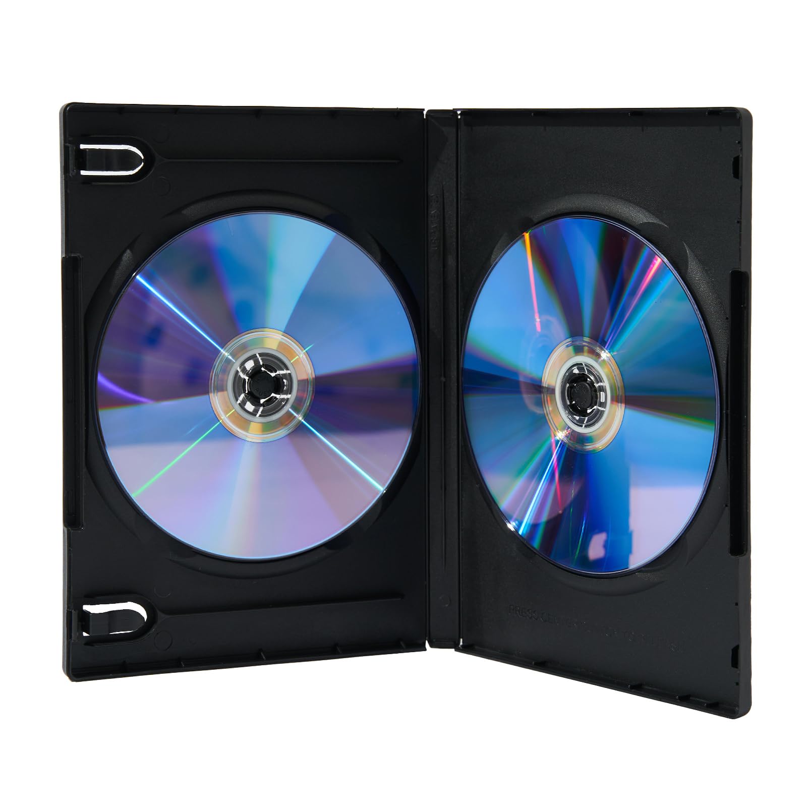 10 unidades Maxtek 14 mm negro capacidad estándar de doble DVD Case y bolsillo exterior claro funda