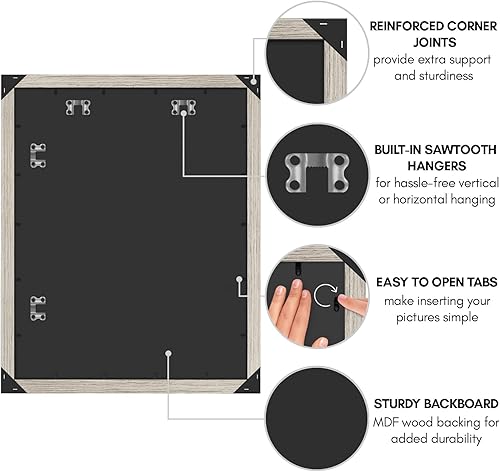 Vista 851 de Americanflat - Marco para póster de 71 x 74 cm con plexiglás pulido, portarretratos negro de madera industrializada, Epic Collection, marco ancho