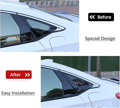 Miniatura 3 de Para Civic 2022 2023 2024 Sedan - Rejillas de ventana lateral trasera, rejillas de ventilación de aire estilo carreras, persianas para Honda 11