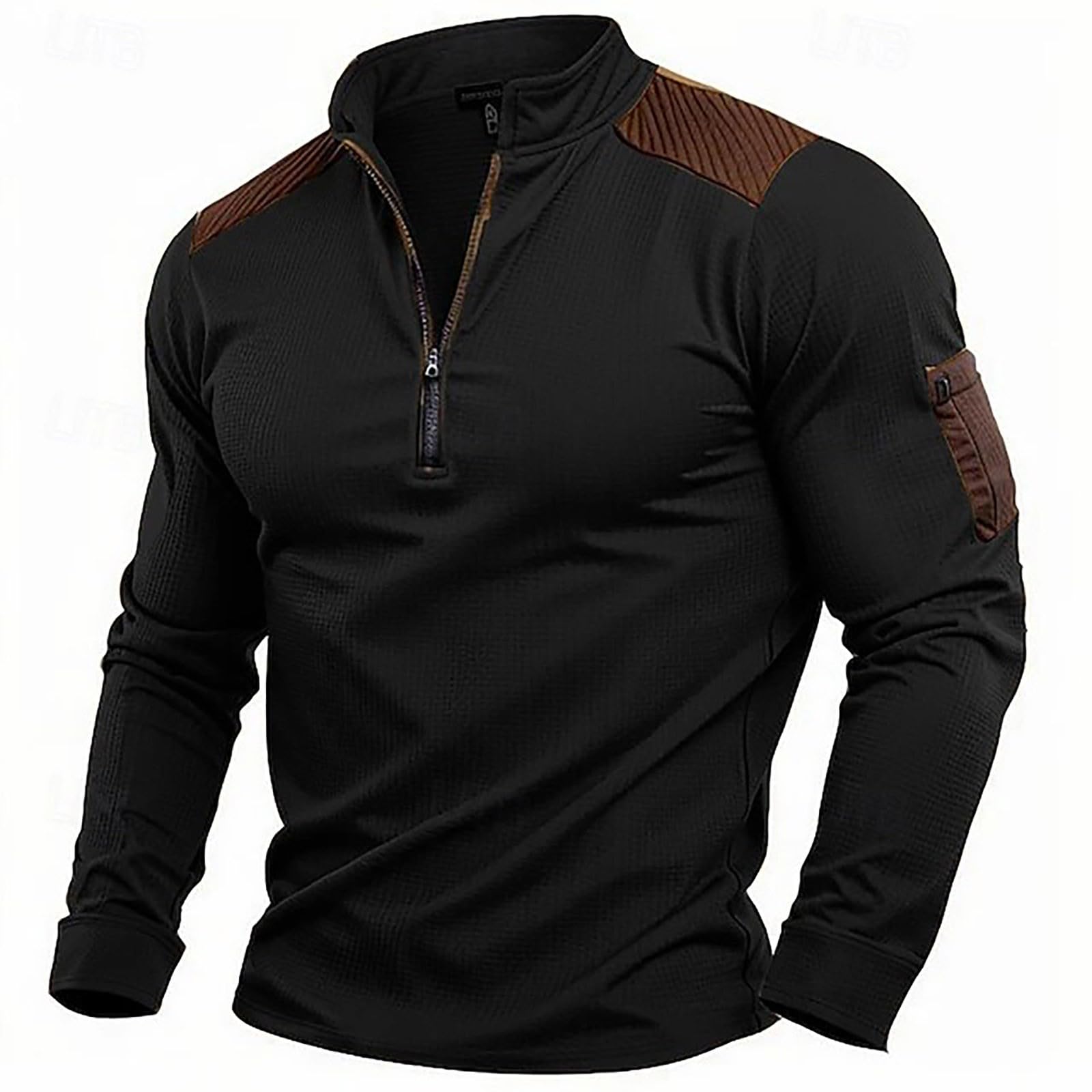 Pull tactique de combat homme camouflage armée allemande en coupe ajustée avec col zippé - 5