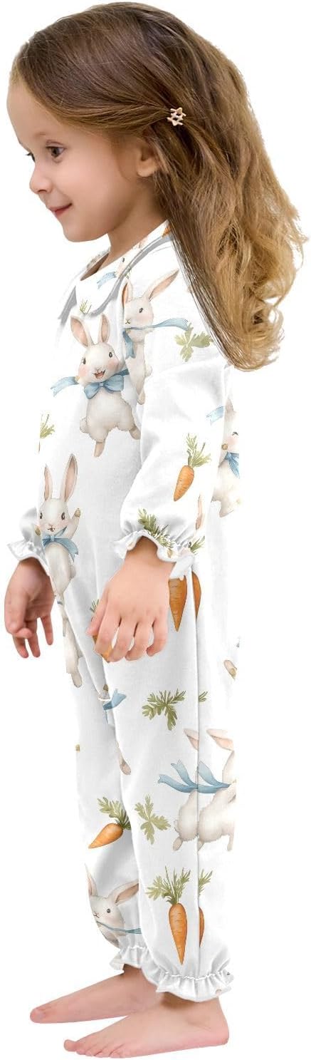 vvfelixl Baby Sleepers Happy Bunny Jump Long Sleeve Onesie Girl Baby Clothes for Girl Play One-piece for 0-3 months