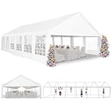 Party Tent 20X40ft Heavy Duty Large Outdoor Commercial Wedding Canopy White Event Shelter Gazebo Carport with Removable Sidewalls & Storage Bag