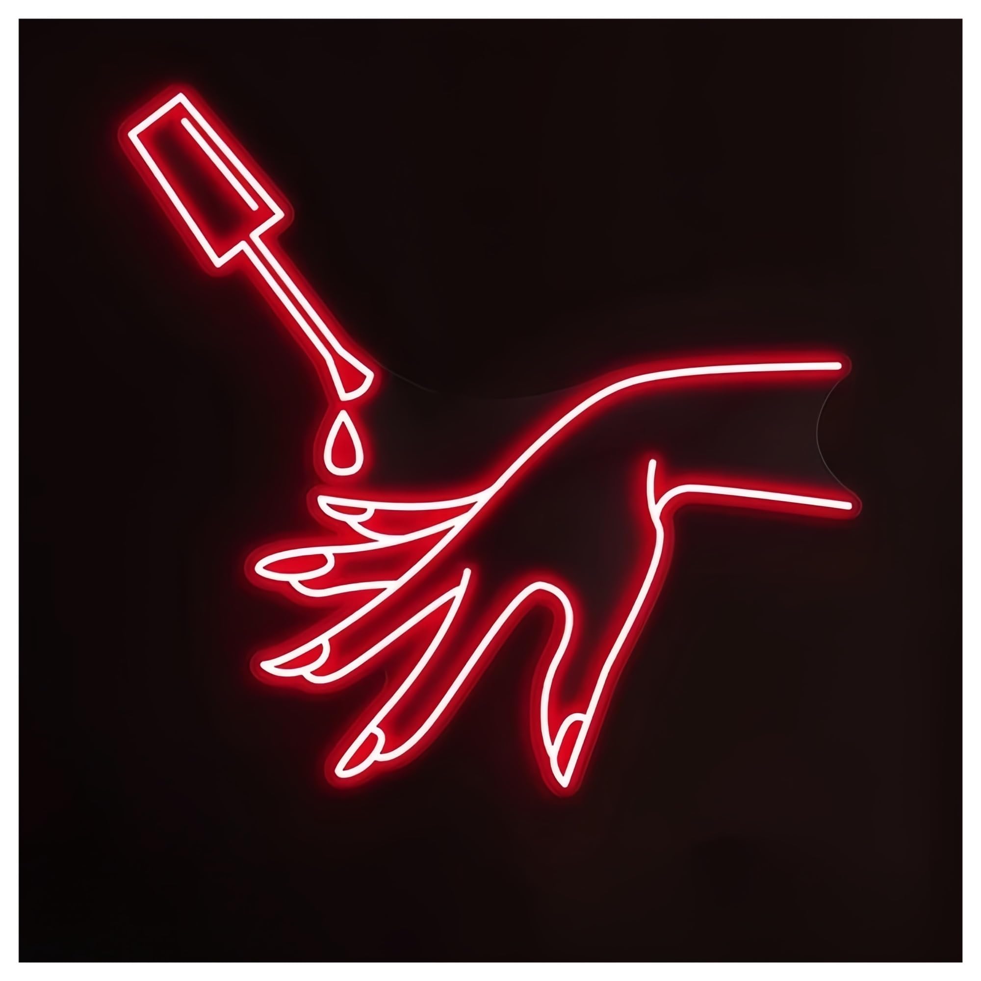 SHOUXI Sign Lamp Hand Painting Nails Neon Sign for Beauty Salon Room Wall Art Decor Nail Polish Light Nail Artist Home Decoration Light Signs(E,90CM)