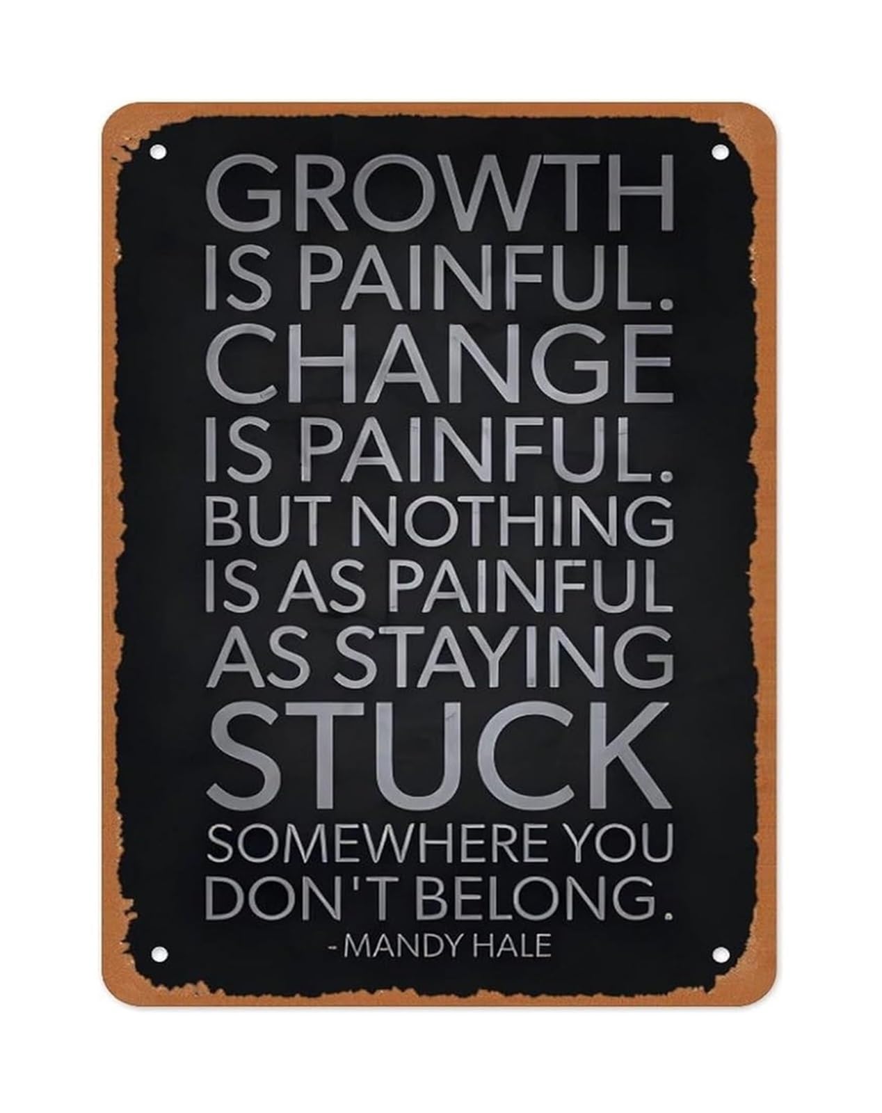 ZDVHOMCB Keep Moving Forward Metal Sign Growth Change Motivation Minimalist Black Typography Art for Study Room 8 X 12 in