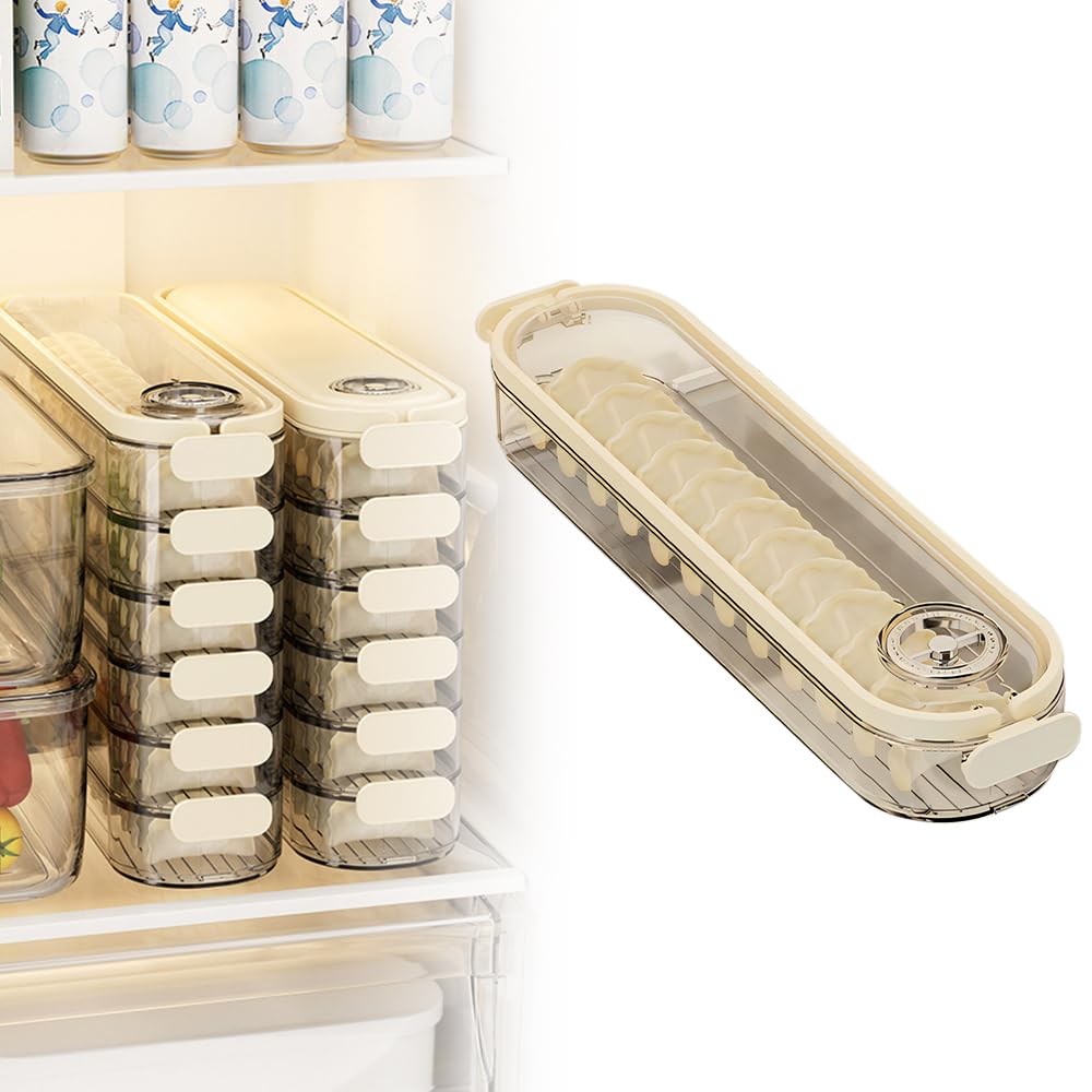 Caja De Almacenamiento Apilable Para Comida - 4 Capas, Material Alimenticio, Temporizador En Tapa, Organizador De Nevera Y Congelador