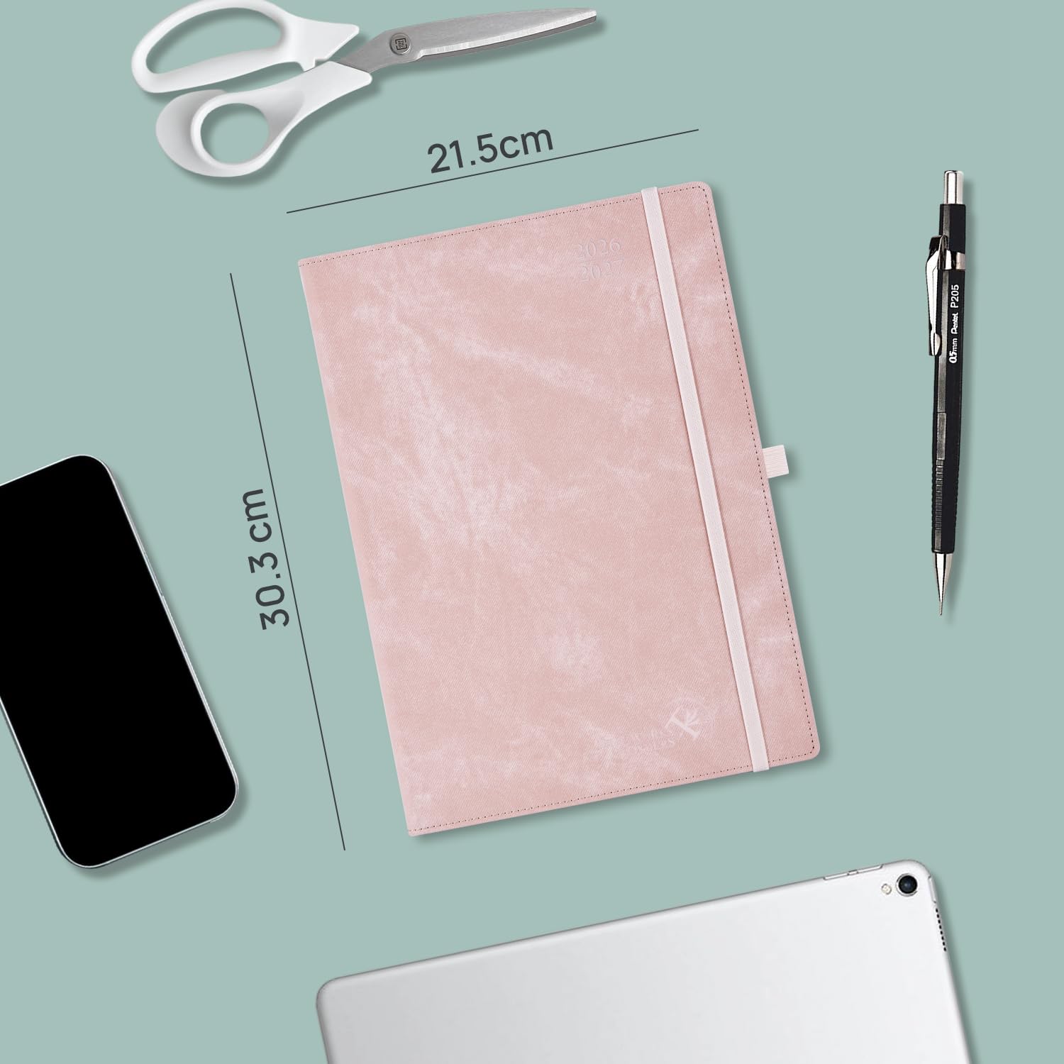 POPRUN Lehrerkalender 2026 2027 A4 auf Deutsch - Lehrerplaner 26/27 für die Unterrichtsvorbereitung mit Monatliches Register. Schulplaner mit PU-Leder Hardcover für Lehrerinnen und Lehrer (Beige)