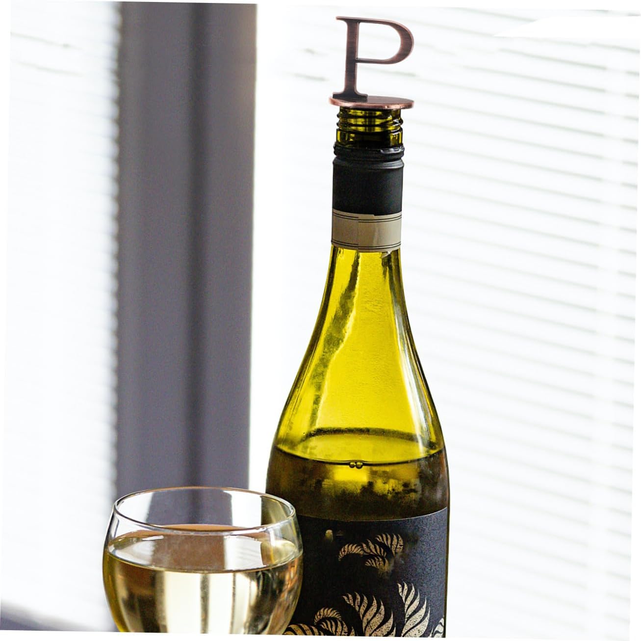 P Shaped Wine Bottle Stopper, Reusable Zinc Alloy Silicone Seal