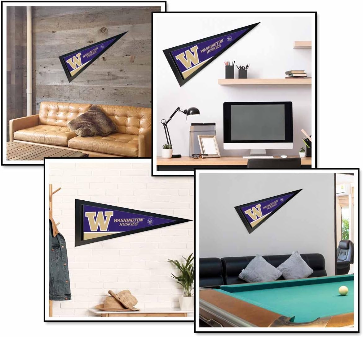College Flags & Banners Co. Washington Huskies Felt Pennant and Wood Pennant Frame