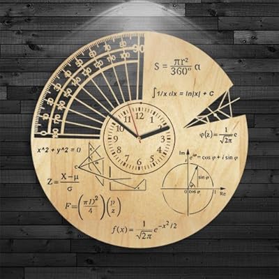 Reloj de pared de madera VinylCity Matemáticas: Dominican Republic