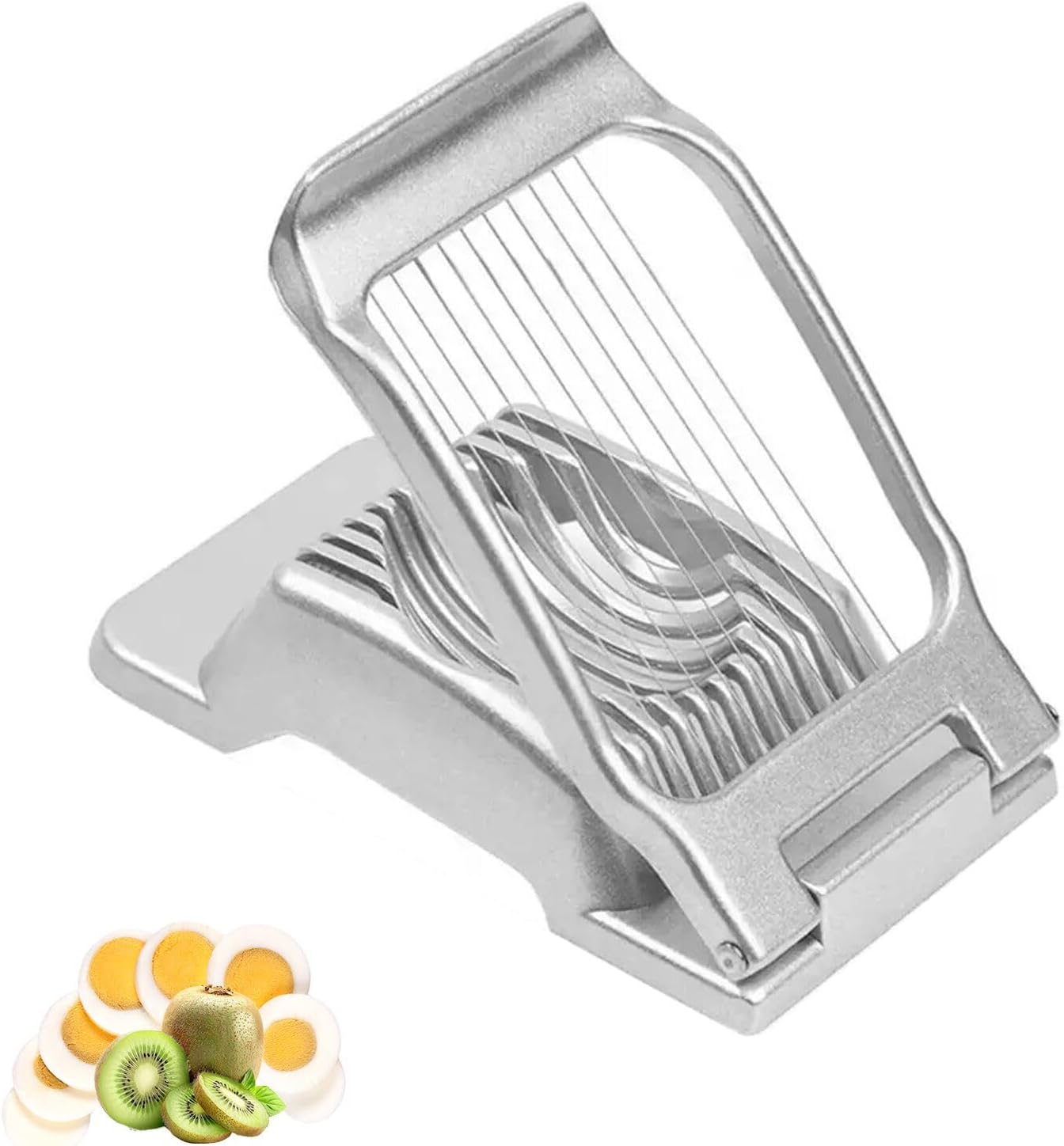 Eierschneider Eischneidewerkzeug Eierharfe Eierteiler Kartoffelschneider Profi-Eierteiler f r runde und ovale Eier Schneiden Silit Gitter 135 x 8 cm Silber