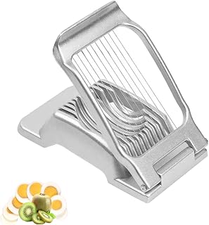Egg Slicer, Ice Cutting Tools, Egg Harp, Egg Piece Potato Cutter, Professional Egg Bowl for Round and Oval Egg Cutting, Silite Grid 13.5 x 8cm Silver