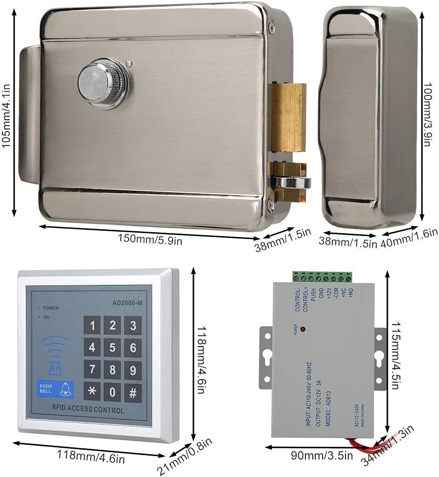 Onе-Dау Sаlе: Uр tо 80% оƒƒ Door Access Control System Kit, AD-2000M Electromagnetic Lock Entry System Doorbell RFID Password Access Keypad Reader + 10 keyfobs + Remote Control for Home Security