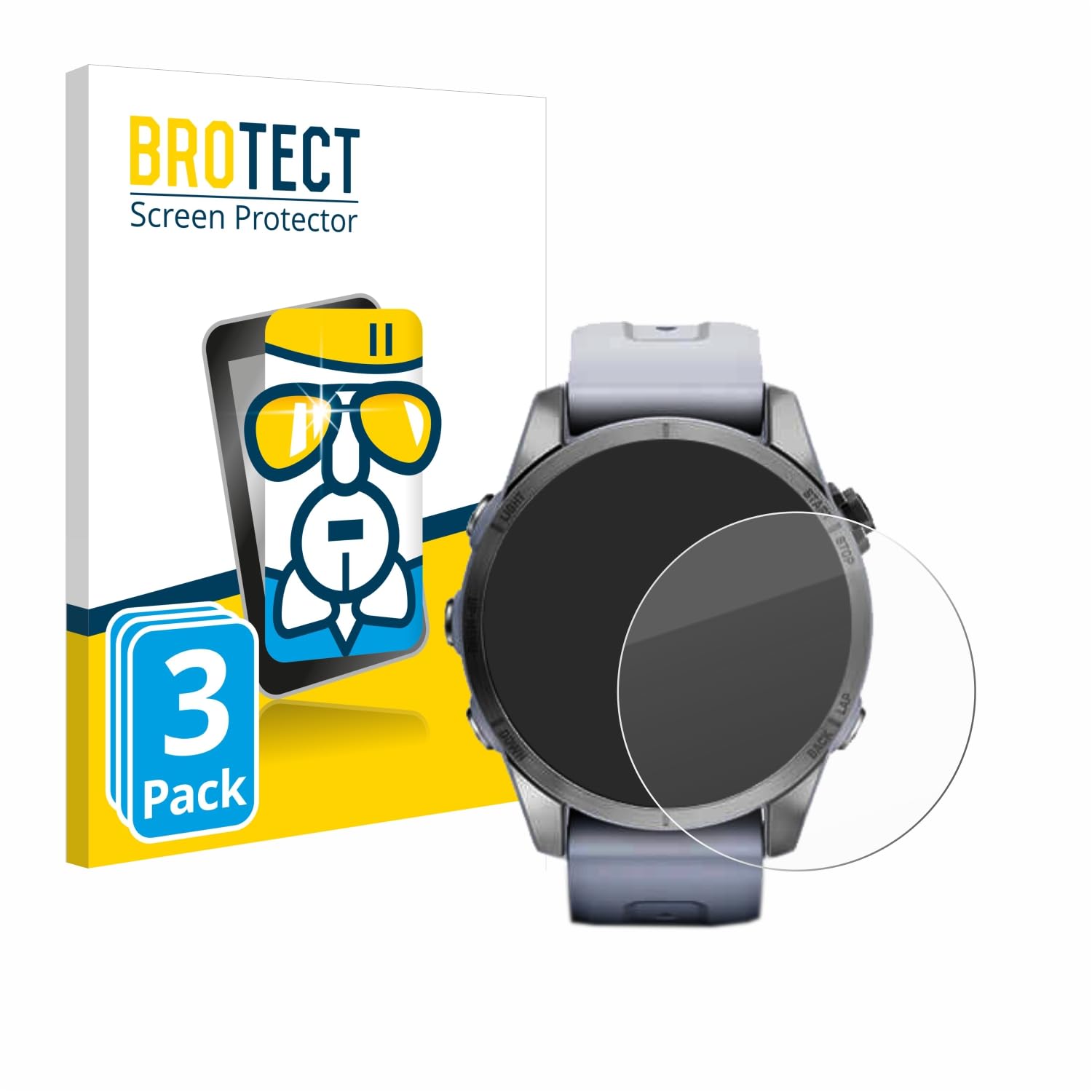 Protection écran Verre Trempé BROTECT Pour Garmin Fenix 7S (42 Mm) - 3 Films - Dureté 9H, Anti-rayures, Anti-empreintes