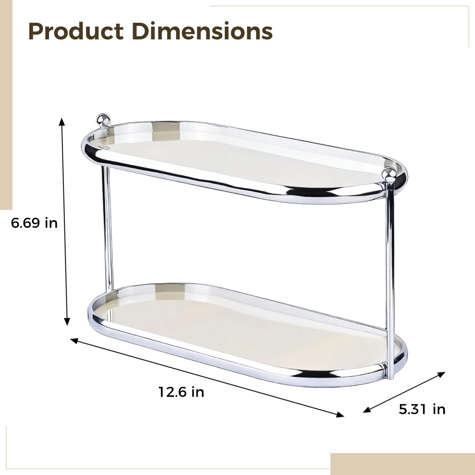 Organizer na perfumy ze stali nierdzewnej i akrylu, 2-poziomowy schowek na kosmetyki, butelki do pielęgnacji skóry i zapachów, stojak ekspozycyjny łazienkowy, 30 x 15 x 16 cm
