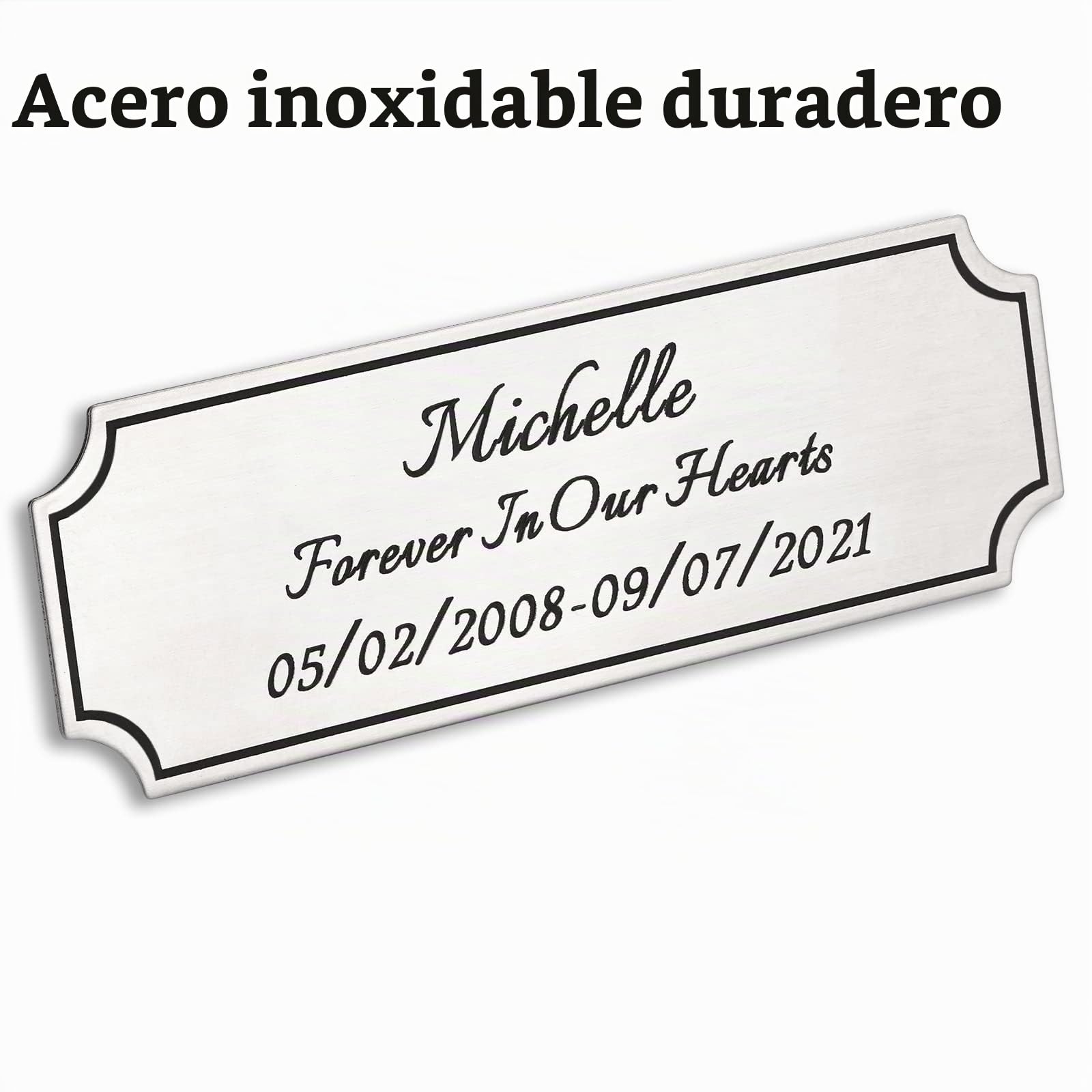 2.5 x 7.6 CM Placa Grabada Elegante Personalizable, Placa de Nombre Conmemorativa Personalizada para Trofeos, Marcos, Urnas, Placa Grabada con Láser de Latón o Acero