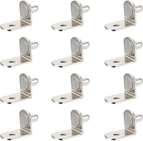 uxcell Clavija de soporte para estante, soporte en forma de L de 0.197 in, estante de armario de muebles, clavijas de soporte con agujero, para